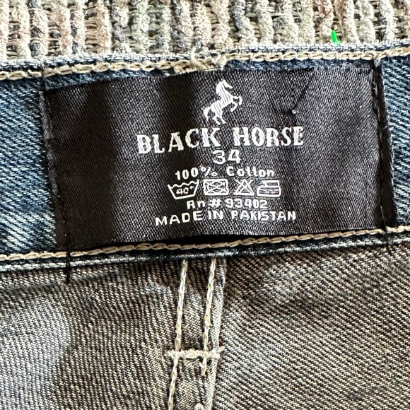 VINTAGE‎ BLACK HORSE LANE ATELIER MENS JEANS SIZE 34 SHORT BUTTON FLY STRAIGHT - Picture 5 of 6